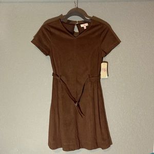 Gianni Bini Girls Brown Suede Dress with Belt